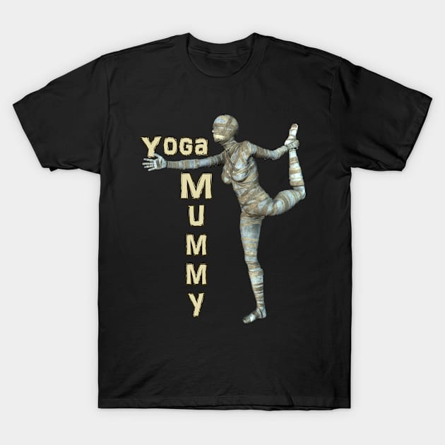 Yopga Mummy Standing Bow Pose T-Shirt by Captain Peter Designs